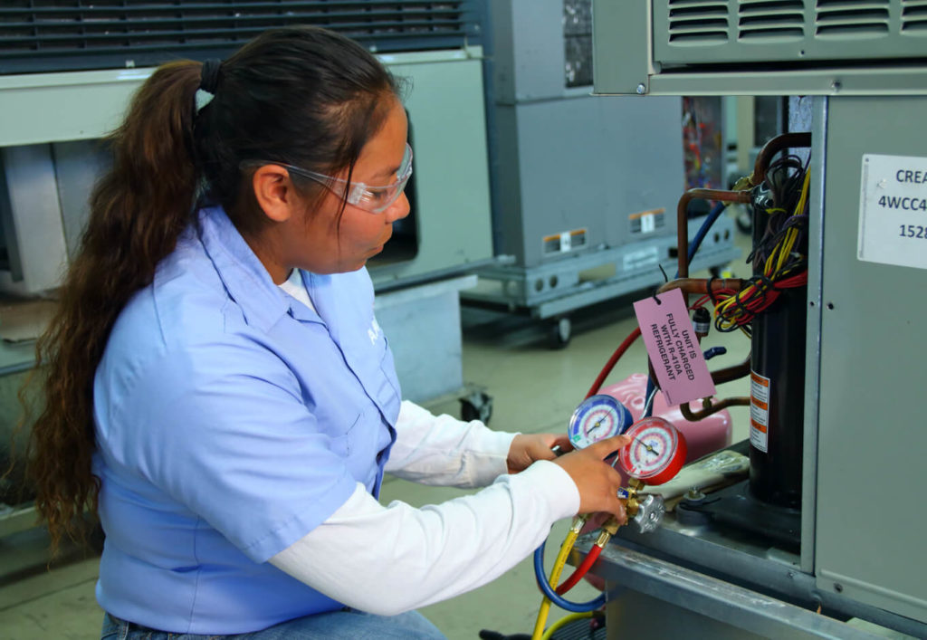 a student in the hvac program at AAI